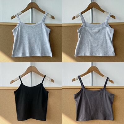 2Y1-49儿童款夏季肩带背心内搭无袖纯色宽松显瘦慵懒风套头Y26-1