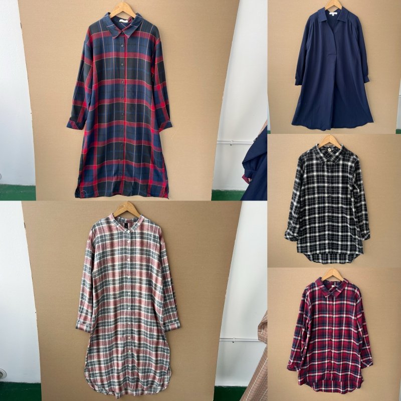 X2-117多款日系衬衫连衣裙宽松显瘦设计感长袖百搭舒适通勤Y25-8