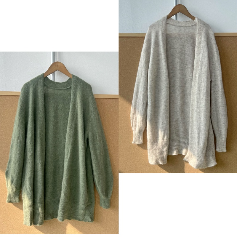 南11-55简约日系无扣开衫女款文艺百搭随性松弛感针织上衣Z25-11