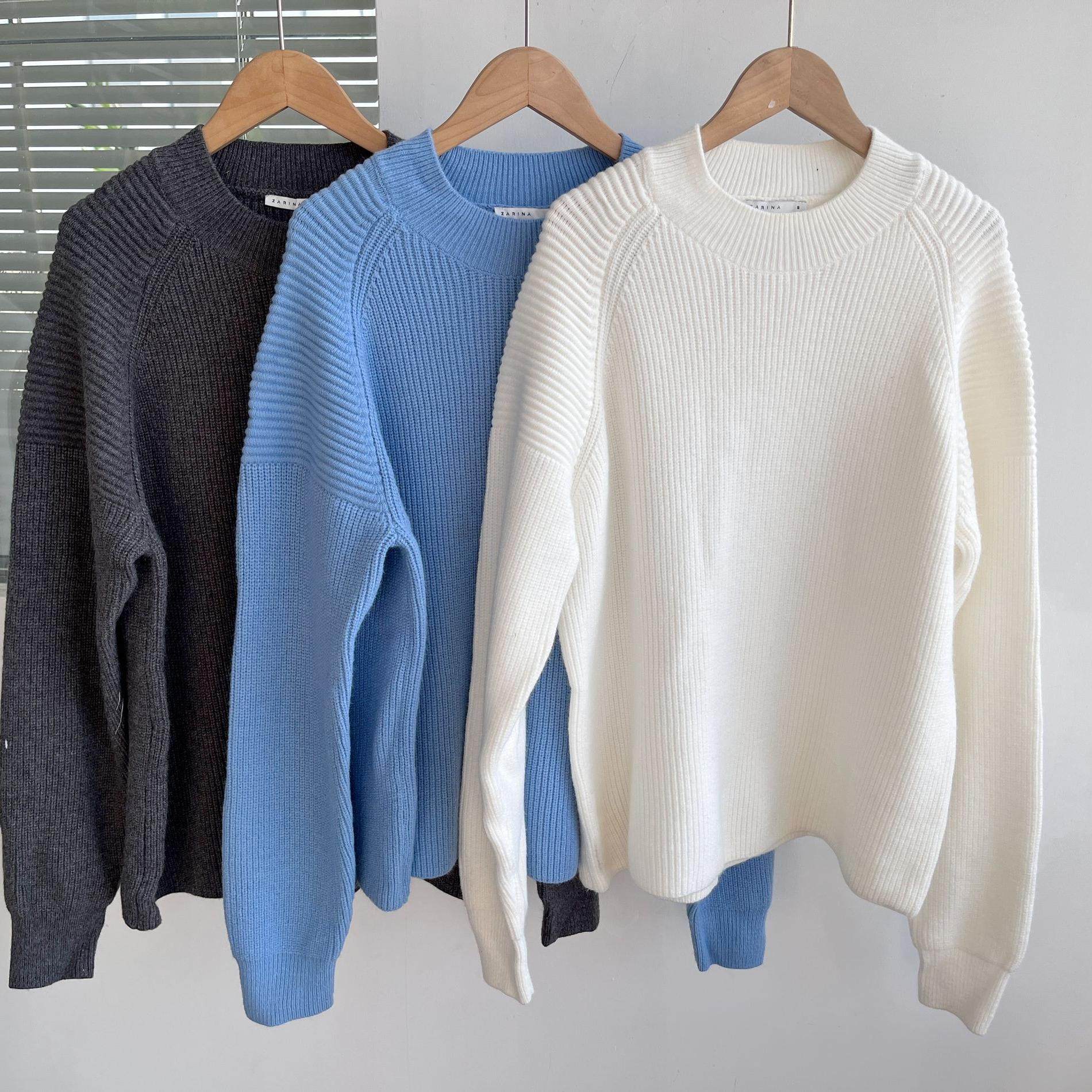 微瑕港风简约通勤宽松百搭圆领针织打底衫女冬季新款慵懒风H11,女装/女士精品,毛衣,淘宝优惠券,粉丝福利购,淘宝优惠卷