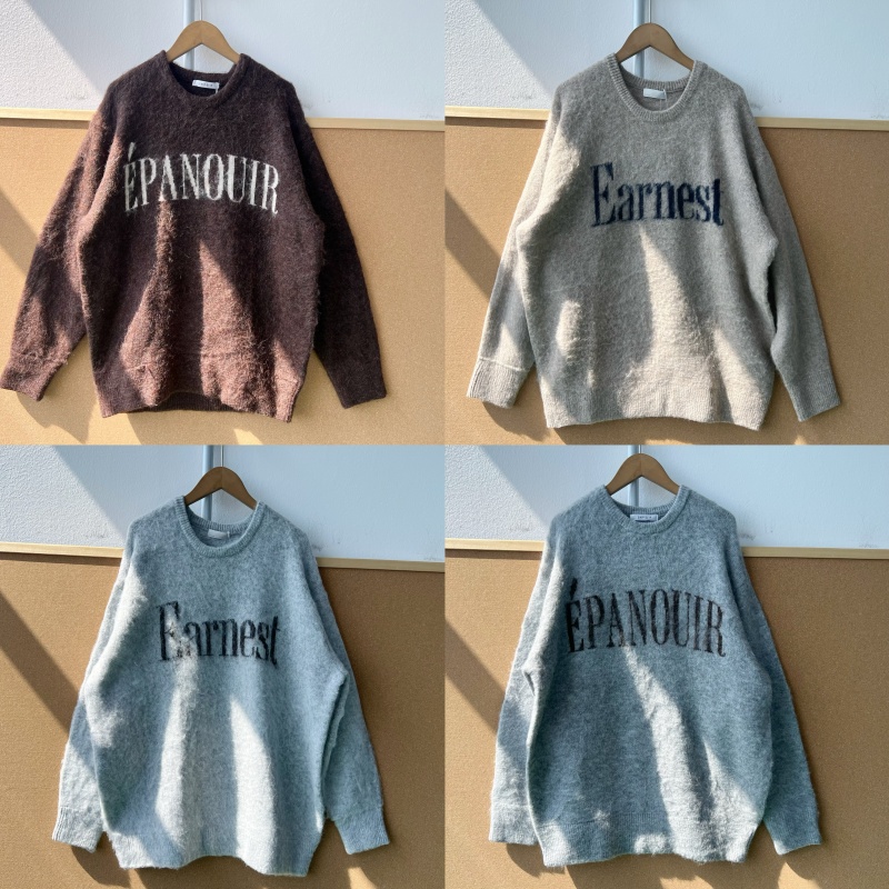 2T1-3秋冬季套头毛衣圆领长袖保暖内搭字母印花舒适休闲Y25-10