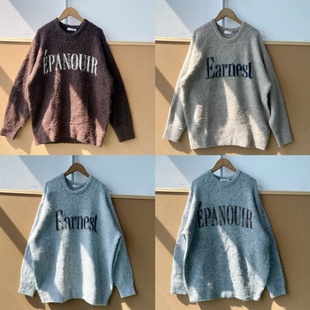 保暖内搭字母印花舒适休闲Y25 套头毛衣圆领长袖 3秋冬季 2T1