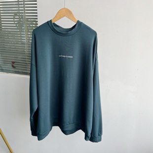 宽松洋气百搭后背压花案卫衣Z25 83圆领卫衣2025年春秋韩版