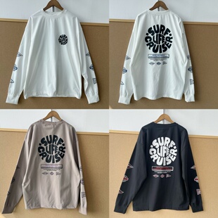 字母图案印花长袖 T恤日潮休闲百搭上衣Z26 91速干衣圆领美式