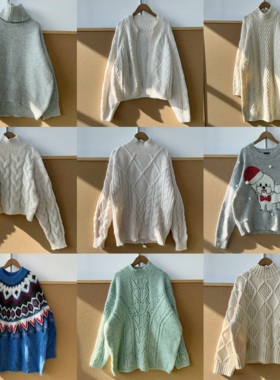 2T1-61多款秋冬季套头简约舒适设计感针织上衣长裤百搭慵懒Y25-12