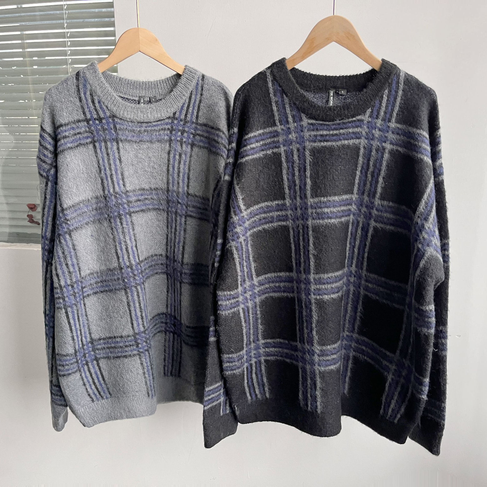 d1-143秋冬季设计感圆领毛衣套头宽松显瘦百搭舒适简约上衣Y25-3