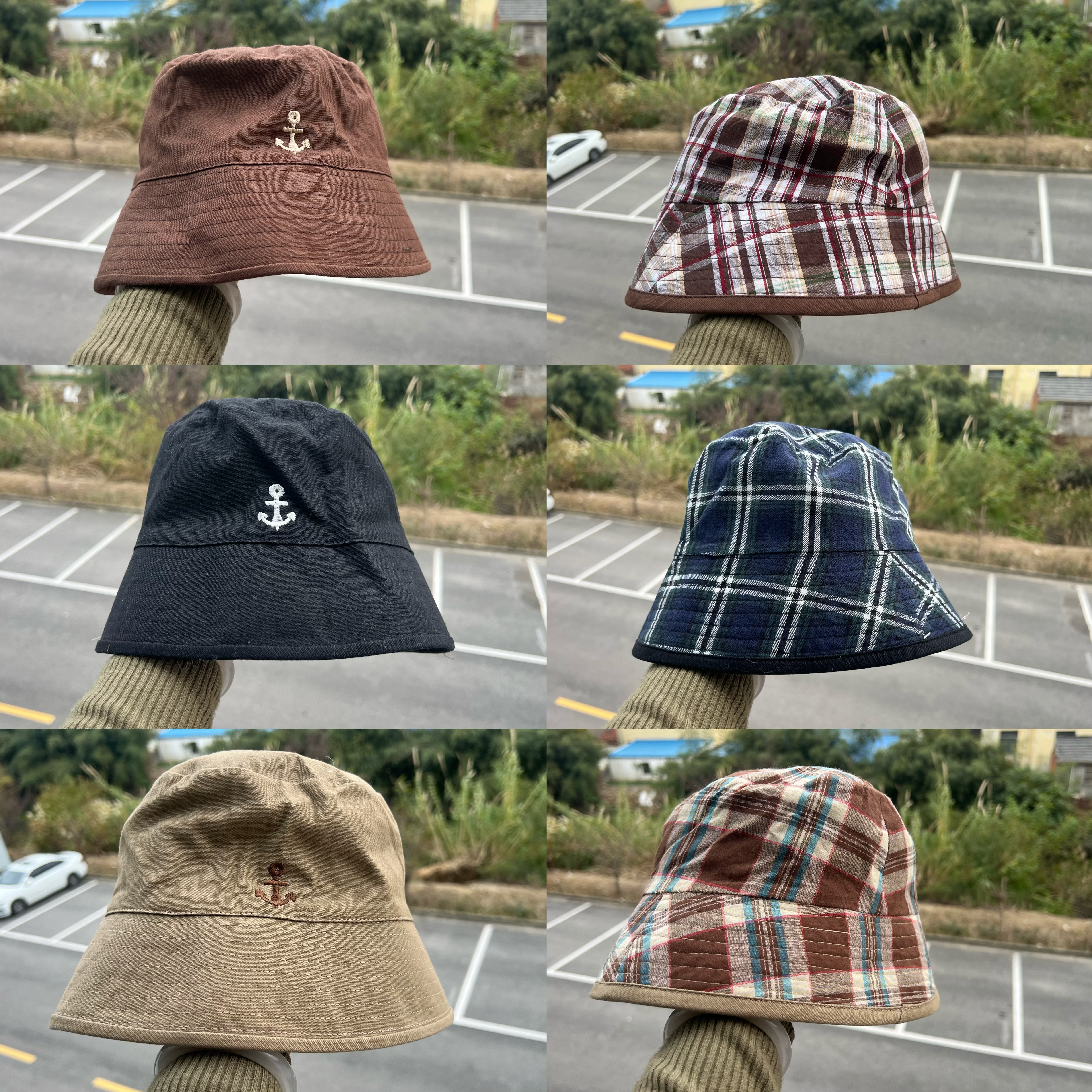 2n-101森系复古棉刺绣双面带渔夫帽日系男女日常出街遮阳帽Z25-11