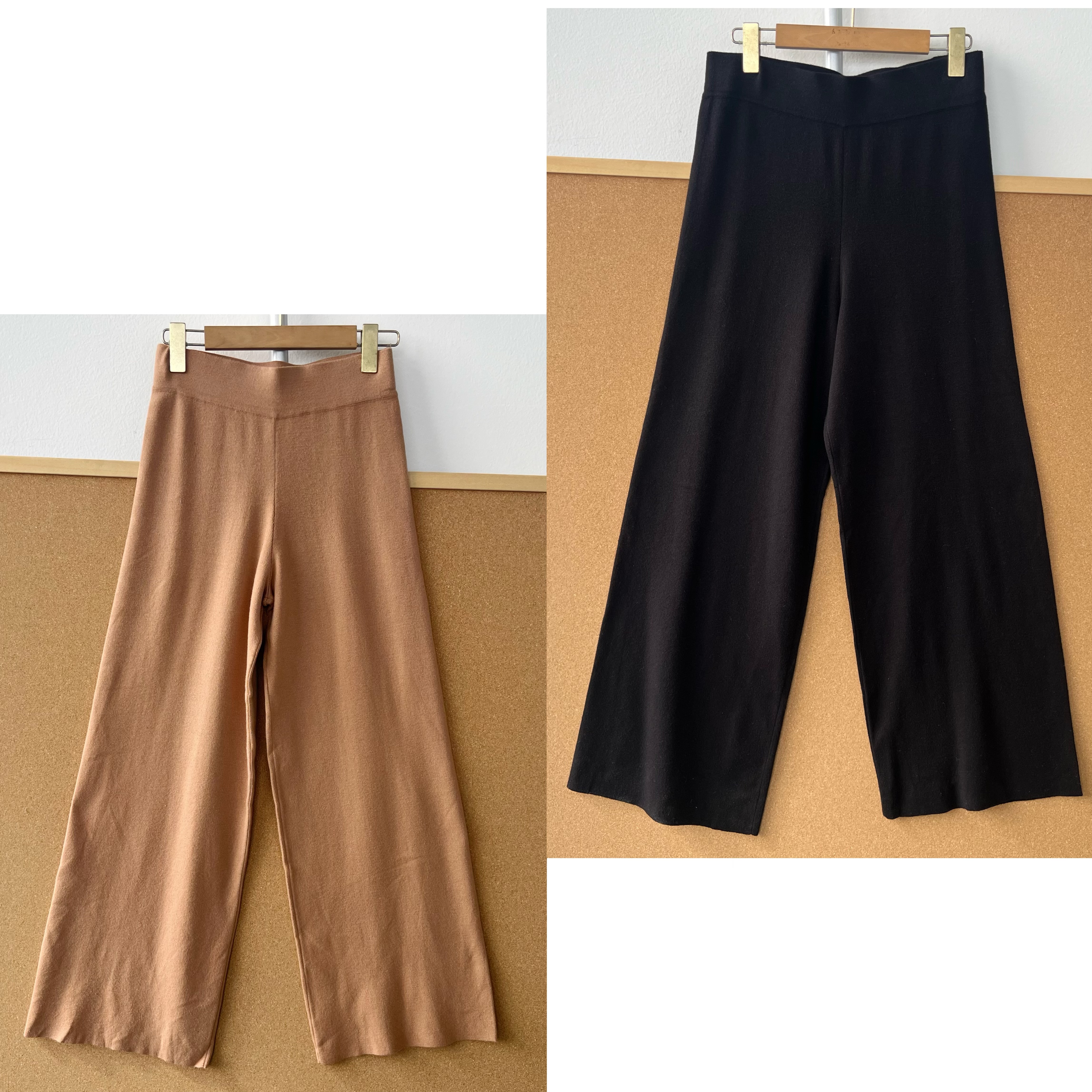 2X1-6春秋高腰垂感软糯舒适阔腿裤显瘦显高气质百搭针织裤H25-10