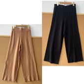 2X1 H25 6春秋高腰垂感软糯舒适阔腿裤 显瘦显高气质百搭针织裤