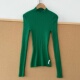 23女士绿色半高领弹力针织衫 修身 显瘦内搭外穿长袖 南4 上衣Z25