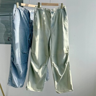 设计感显瘦Y26 南11 收脚复古宽松直筒做旧百搭长裤 美式 75牛仔裤