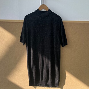 Z26 楼8A 针织衫 舒适有弹性短袖 59满身亮丝 圆领简约微透薄款