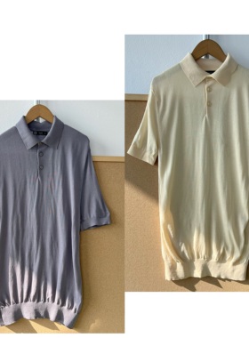 南7-42软糯舒适细腻老钱风时尚气质翻领polo衫针织短袖T恤H25-12