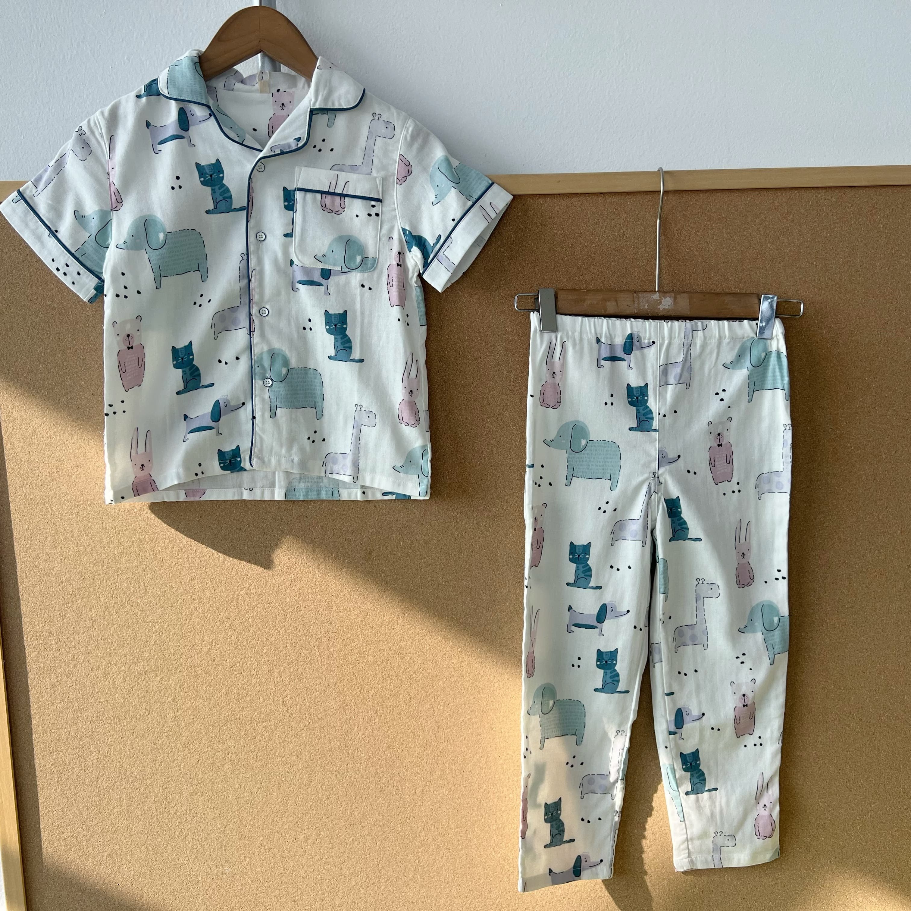 楼6-78儿童款可爱印花纯棉夏季薄款家居服套装舒适亲肤J25-12