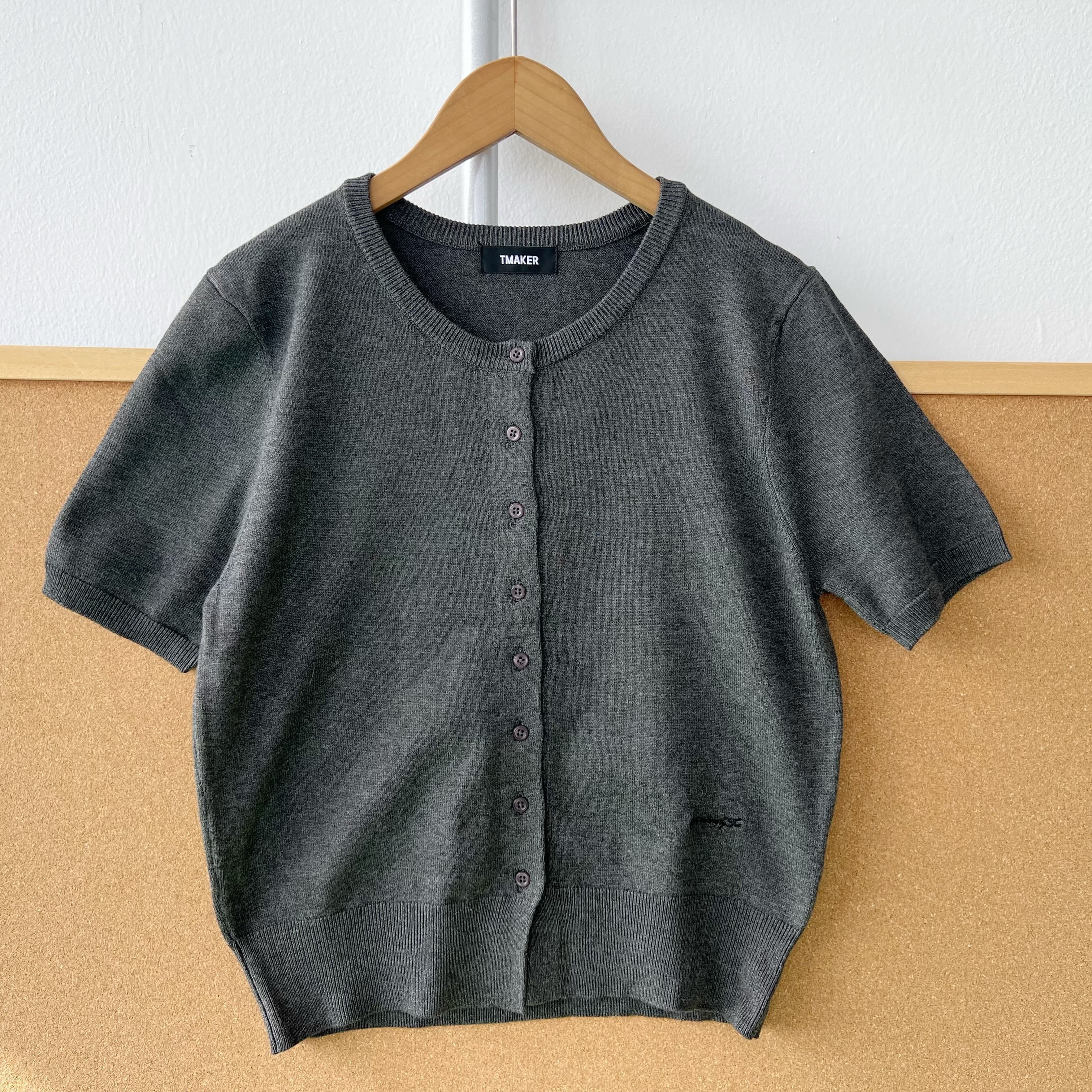 楼3A-48简约气质短袖针织开衫修身显瘦百搭舒适短款上衣J25-11