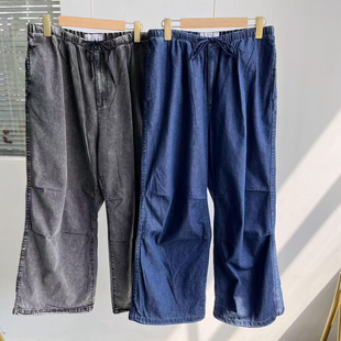 6伞兵裤 棉麻设计松紧抽绳压褶百搭D25 可调节裤 牛仔裤 脚长裤 墙1