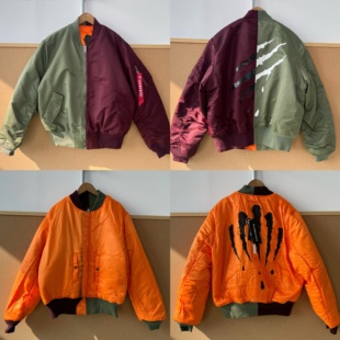 街头风男女棒球服加厚棉服两面穿拼接色设计感外搭J25