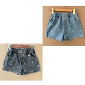31幼儿款 夏季 牛仔短裤 2L1 松紧腰爱心刺绣休闲百搭复古宽松Y25