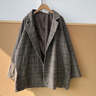 无扣温柔风外套简约格子通勤气质日潮百搭文艺Y25 楼11A 27秋季