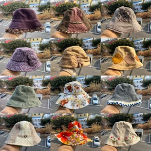 3R-56森系多款式氛围感渔夫帽秋冬保暖出游度假显脸小盆帽H26-1