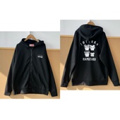 后背卡通图案印花慵懒风百搭卫衣外套Z26 121春秋连帽拉链款