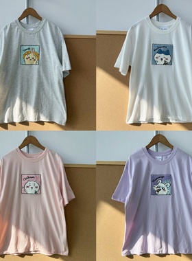 2W-45日单卡通刺绣植绒短袖可爱短袖夏季圆领慵懒风上衣Y25-12