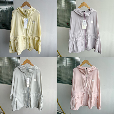 d1-152100%锦纶高货防晒衣！纯色轻薄透气腰部抽绳皮肤衣H25-6