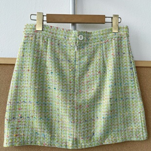 高腰百搭半身短裙文艺复古A字优雅防走光Y26 南6 43显瘦气质法式