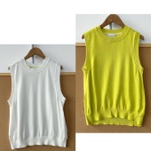 30棉加莫代尔春秋罗纹边无袖 叠穿修身 针织背心打底衫 楼5A H25