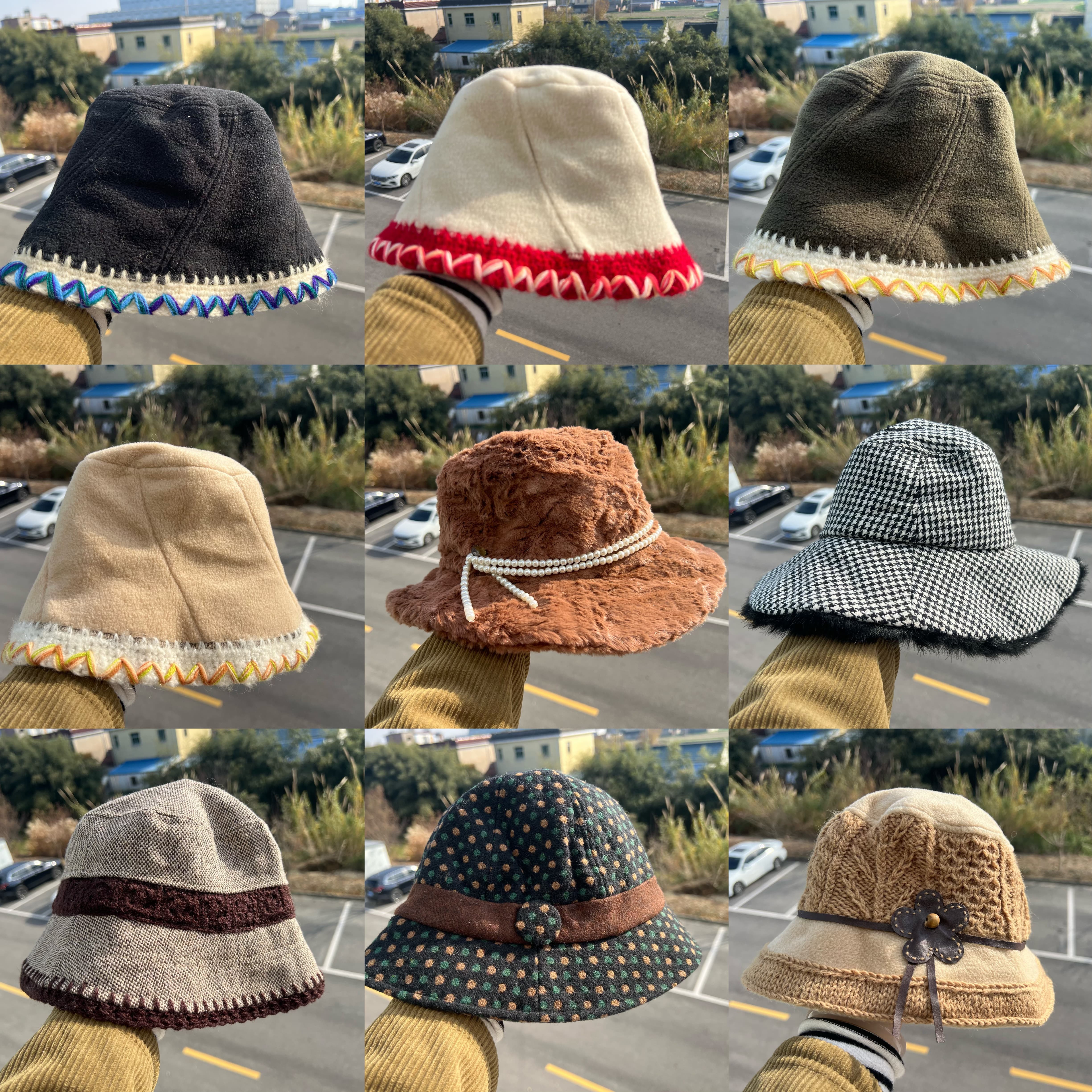 3S-24森系多款式文艺保暖渔夫帽氛围感复古多风格设计感J25-12