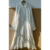 30高货 蕾丝刺绣长袖 衬衫 南5 连衣裙春秋韩系温柔甜美长裙H26