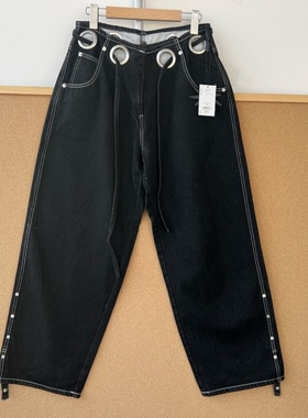 3L-5日贵！冷系少女纯棉明线高腰萝卜裤长裤女款通勤牛仔Y25-12