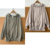 纯色休闲百搭慵懒感柔软宽松舒适连帽卫衣外套H25 2R1 22春秋款