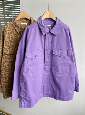 2L-31复古日系长袖翻领外套单排扣潮流宽松气质日常J25-5