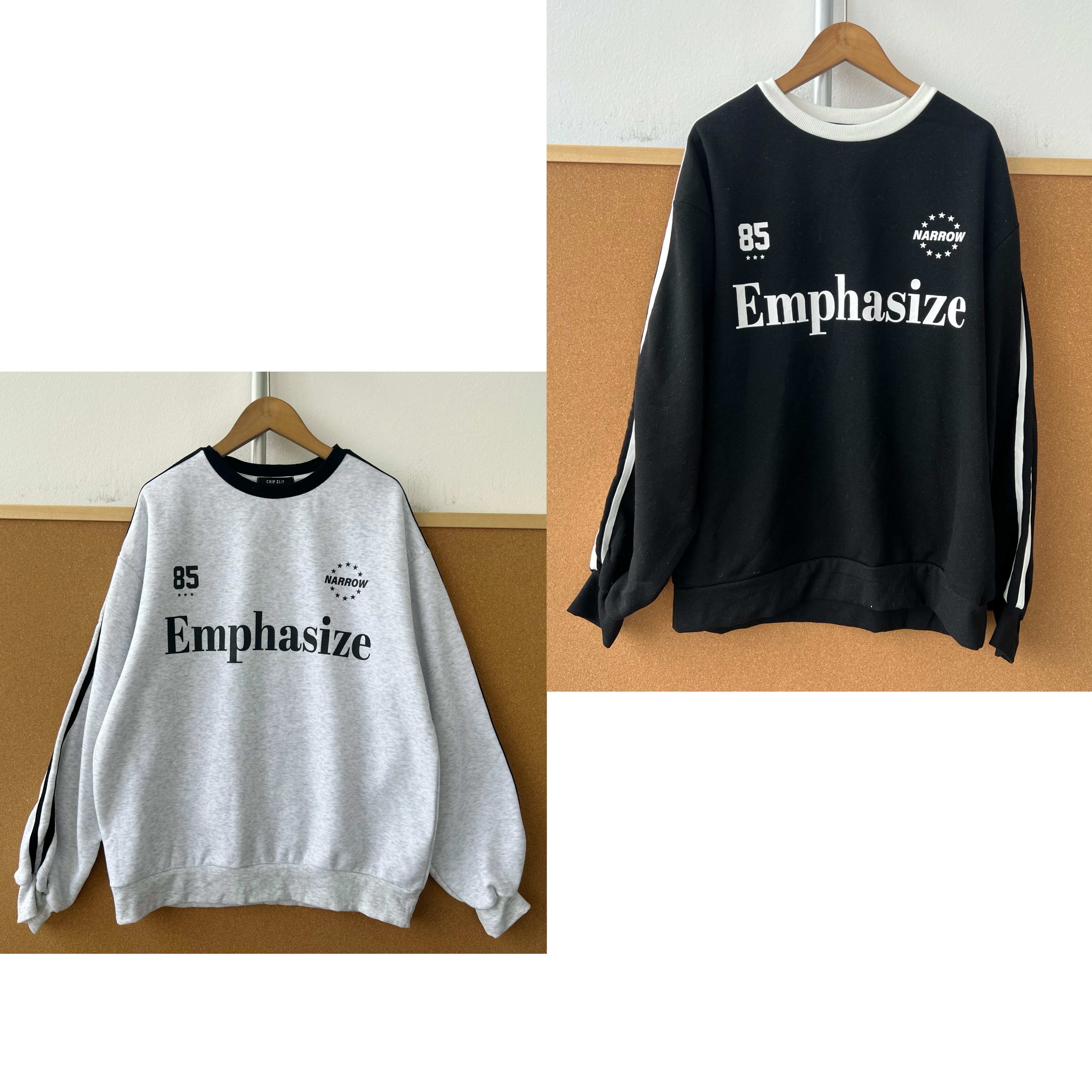 2Q1-31秋冬加绒圆领字母印花宽松长袖美式复古套头卫衣无帽Y25-9