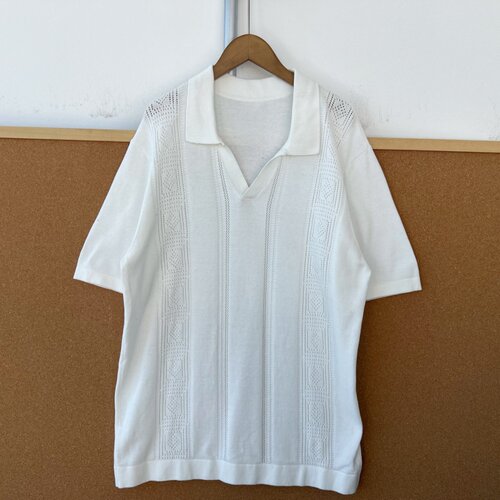 2T1-21夏季POLO衫港风镂空网眼短袖轻熟风上衣宽松翻领纯色Y25-10