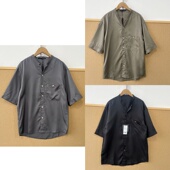 77贵货 立领单排扣垂感舒适上衣Z26 纯天丝男士 凉感短袖 衬衫