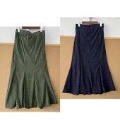 Y26 气质显瘦复古设计感中长款 37半身鱼尾裙女纯色秋冬季 周2