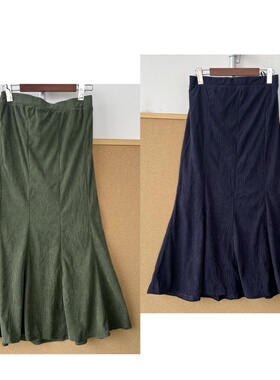 周2-37半身鱼尾裙女纯色秋冬季气质显瘦复古设计感中长款Y26-3