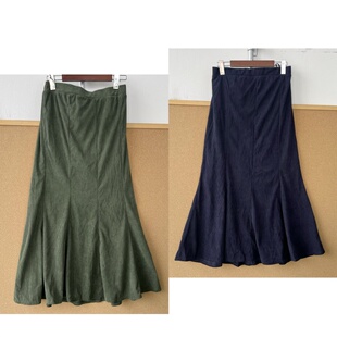 Y26 气质显瘦复古设计感中长款 37半身鱼尾裙女纯色秋冬季 周2