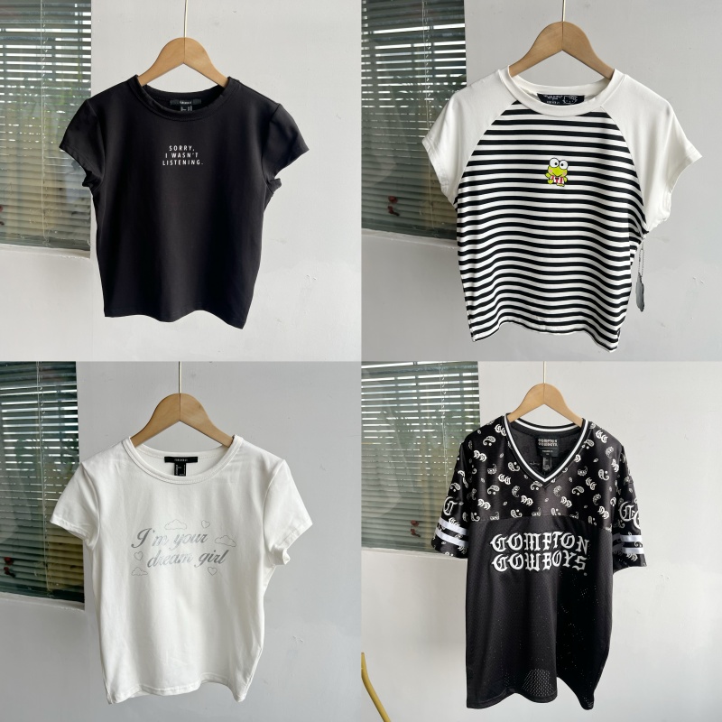楼1A-32简约圆领套头F21辣妹设计感时尚百搭收腰显瘦女短袖Z25-5