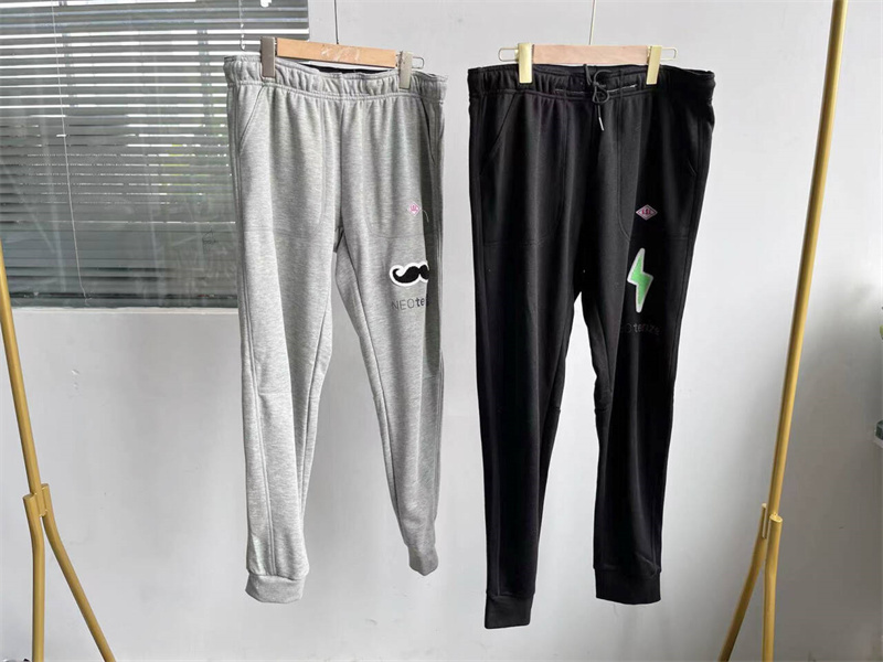 微瑕春秋新款贴布绣百搭通勤宽松舒适松紧腰运动休闲卫裤显瘦C4