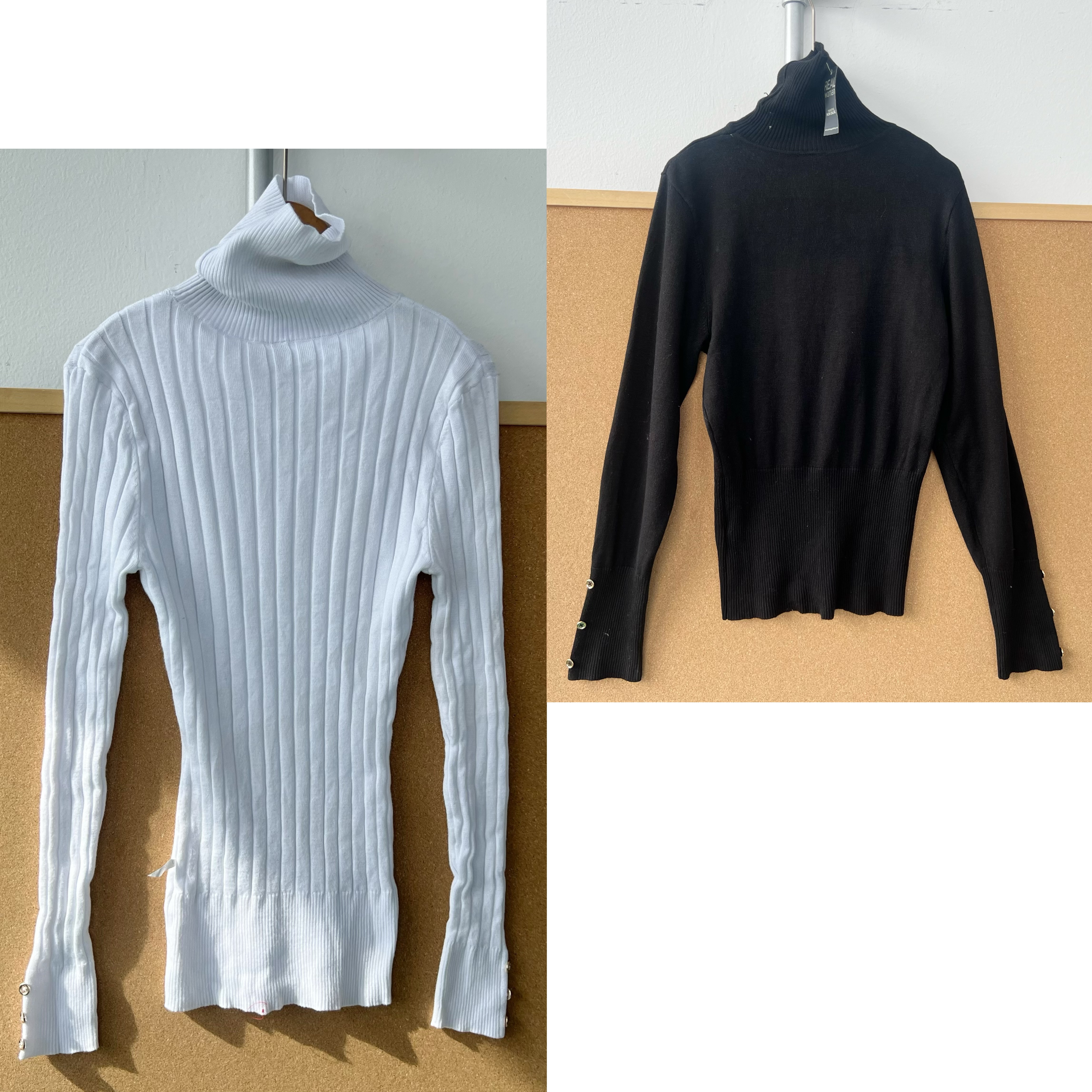 2W1-21简约高领修身长袖纽扣装饰小众显瘦减龄内搭外穿上衣Z25-11