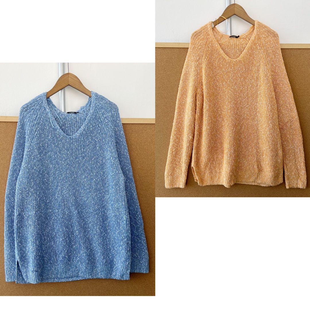 南13-55秋冬V领厚实软糯显瘦慵懒风百搭针织衫复古温柔上衣Z25-11