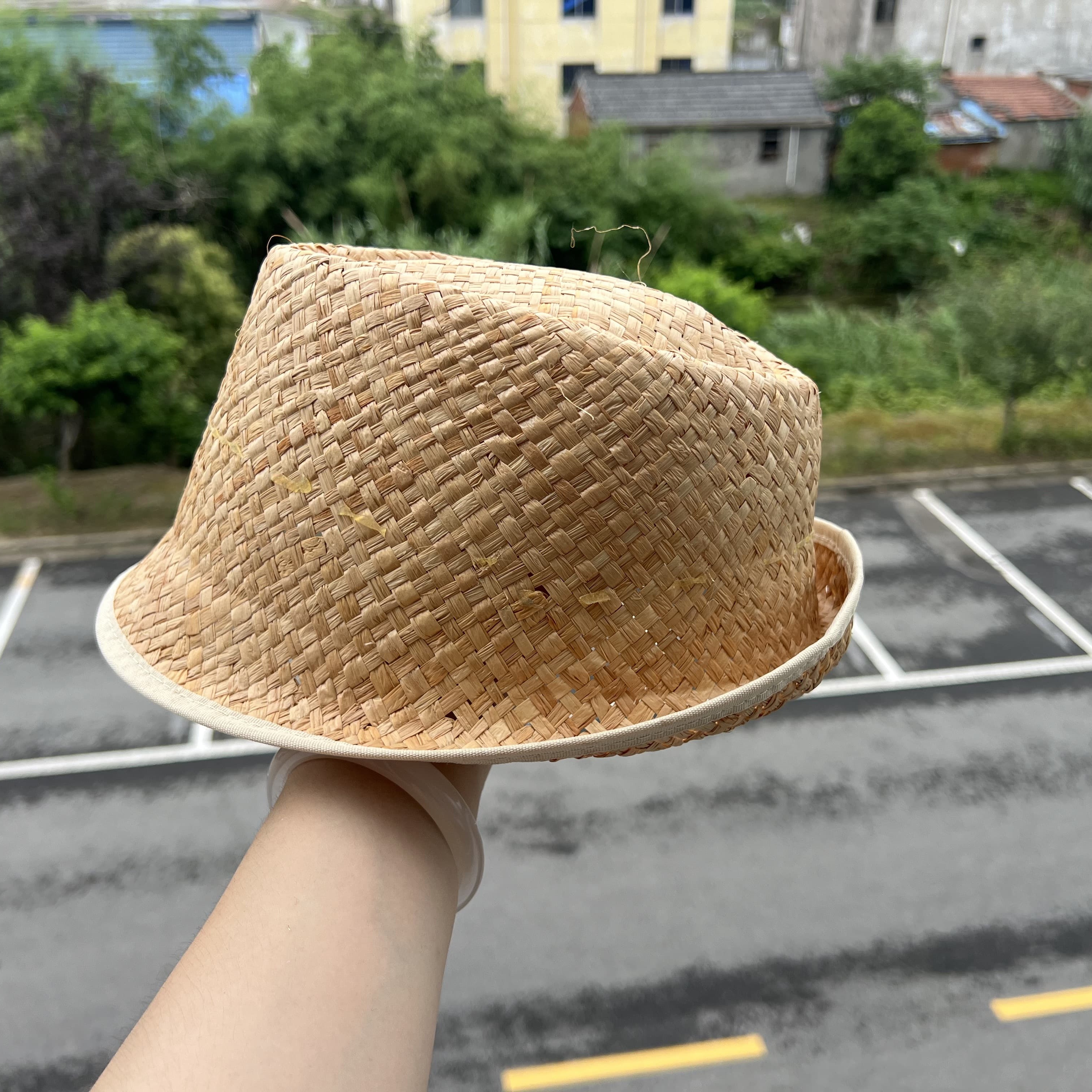 3d-21复古编织草帽外出旅游沙滩度假百搭简约防晒遮阳帽J25-6