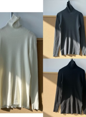 G1-166自留！弹力高领长袖针织修身显瘦温柔风内搭打底上衣J25-12