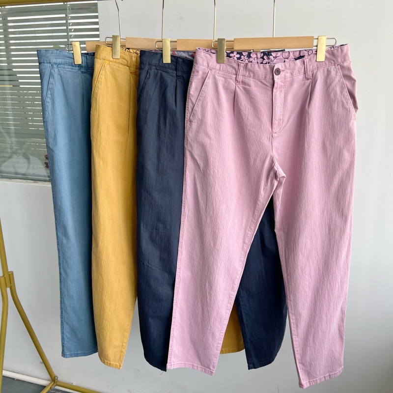 2C-1春夏宽松休闲直筒裤纯色百搭舒适高端文艺复古微弹简约Y25-4