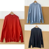 毛衣H25 160秋冬亲肤小立领柔软舒适设计感简约慵懒风针织衫