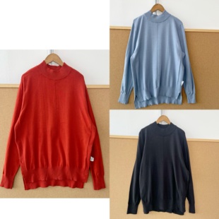 毛衣H25 160秋冬亲肤小立领柔软舒适设计感简约慵懒风针织衫