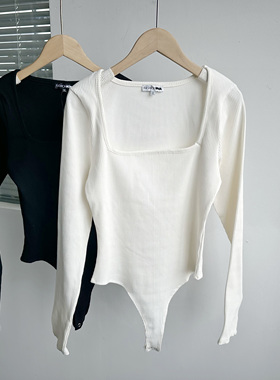 I1-141高品质性感定位衣欧美针织连体修身显瘦方领套头长袖Y25-3